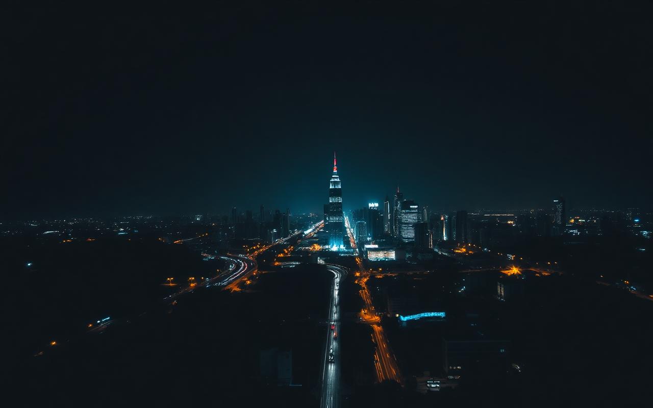 City skyline at night